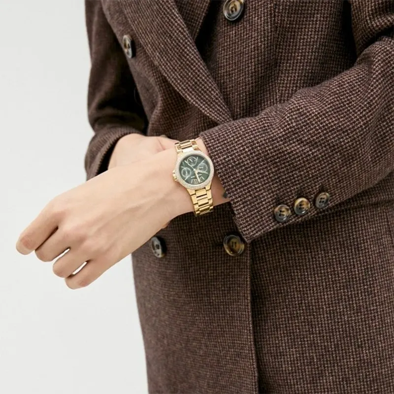 Michael Kors Camille Radient Green Dial Ladies Watch- MK6981